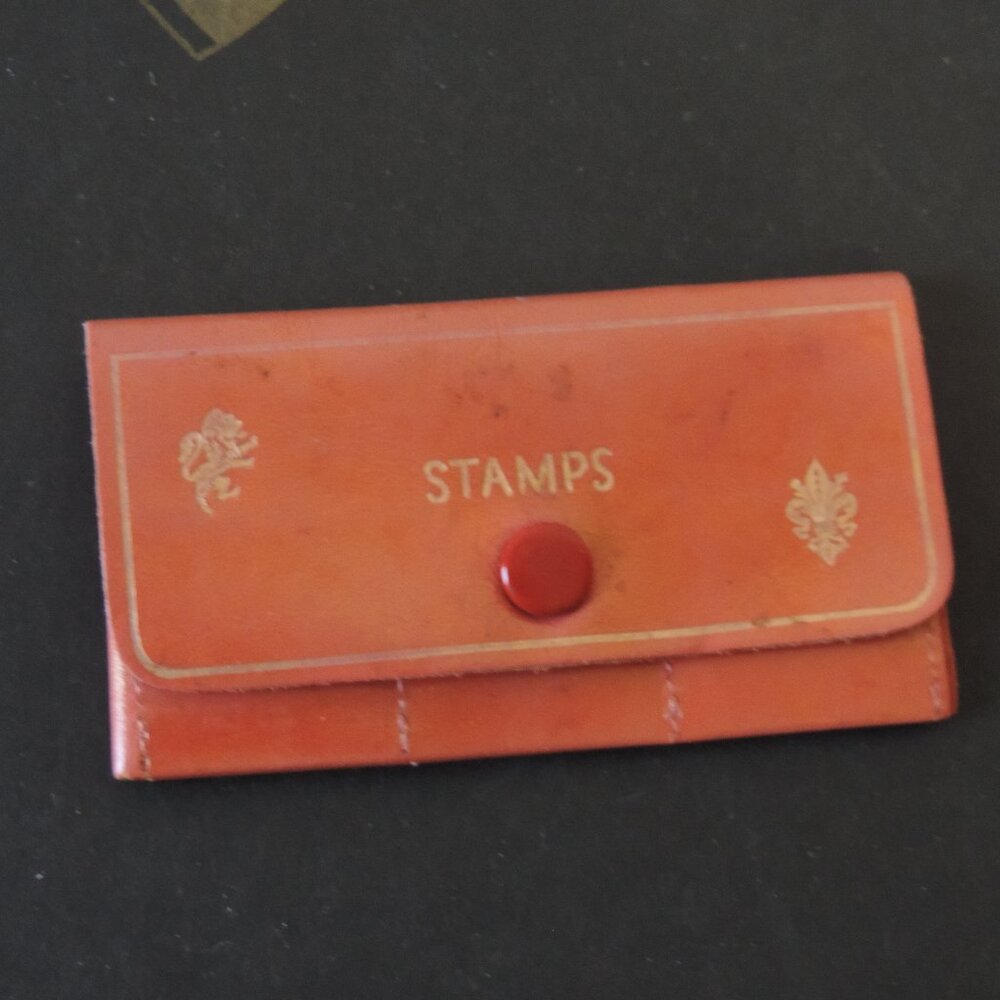 ARTAMOUNT Vintage Cowhide Leather Small Stamps Folio Gold Tooled Trim
